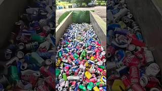 😱♻️This Machine Turns Waste Cans into Squares 😲🔥| #shorts