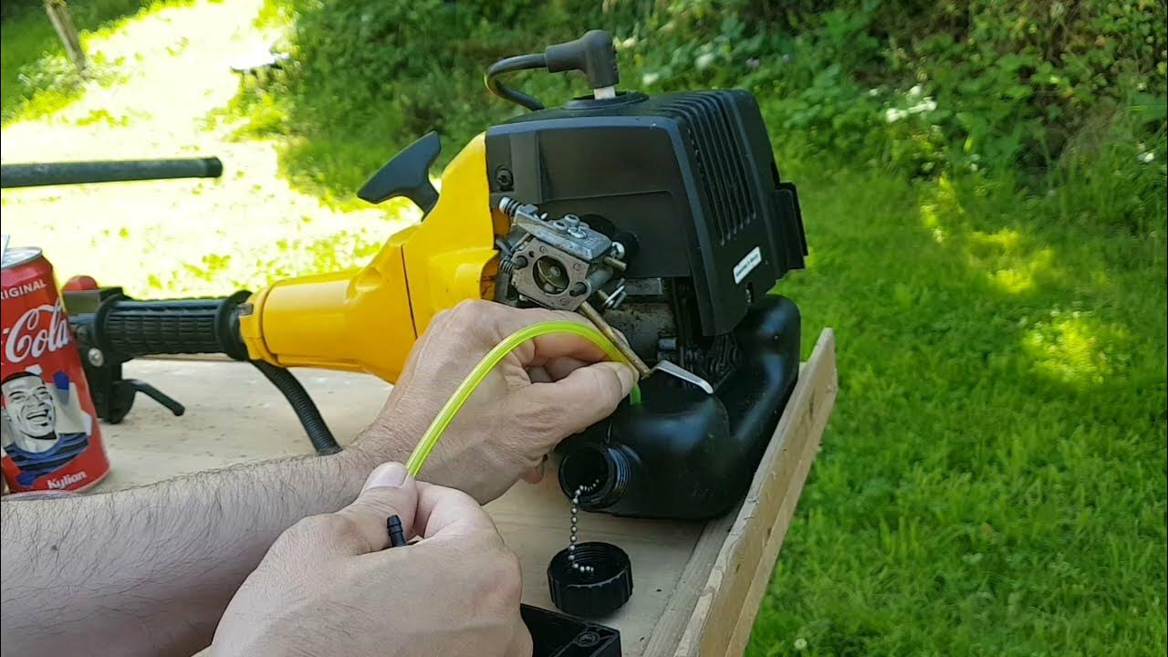 Strimmer, fuel lines, and carburettor fun... YouTube