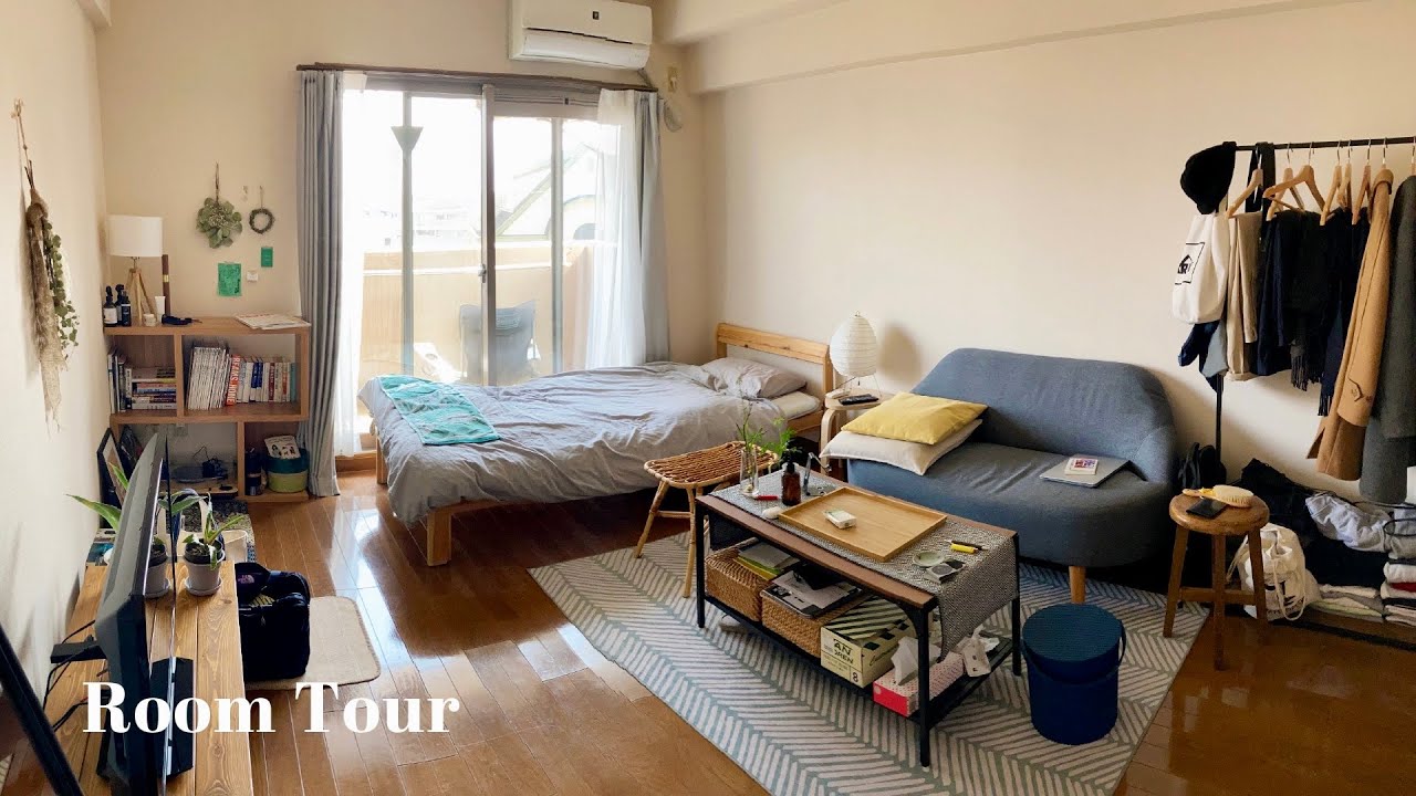 【ルームツアー】本と植物に囲まれたお部屋|好きな物を詰め込んだオシャレな空間|カラフルな小物でお部屋を彩る|1K9畳一人暮らし・男子部屋 ...
