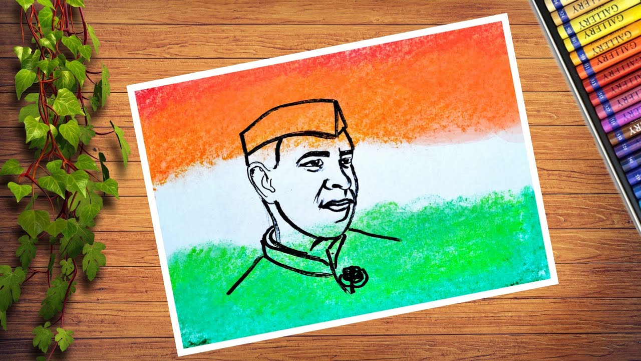 How to draw Jawaharlal nehru drawing - YouTube
