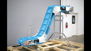 Himec Blue Belt Cleated Incline Conveyor Demo