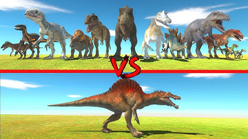 Spinosaurus in Battle with All Dinosaurs - Animal Revolt Battle Simulator