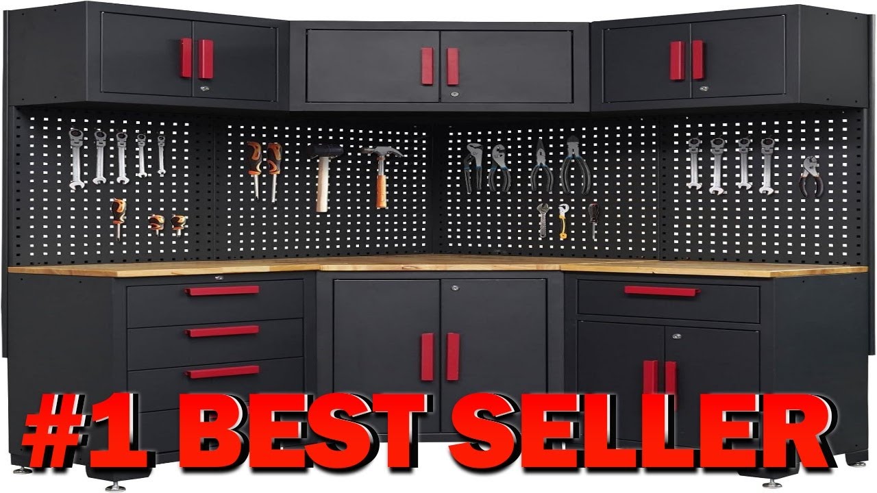 Tsnritor Corner Workshop Set 10 Pcs Garage Cabinets and Storage System with Corner Cabi - B0FXLR3WMR