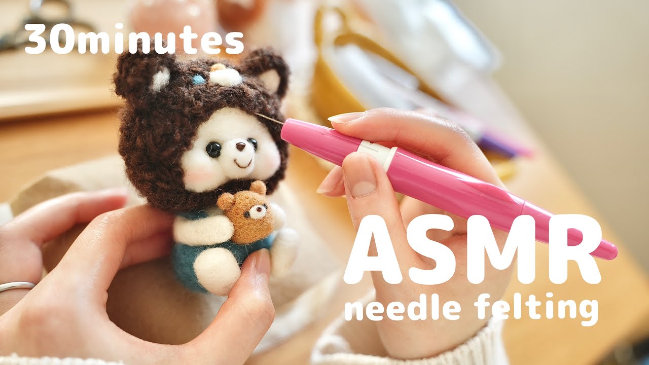 ASMR & BGM】30minutes｜羊毛フェルト作家の作業時の音｜needle