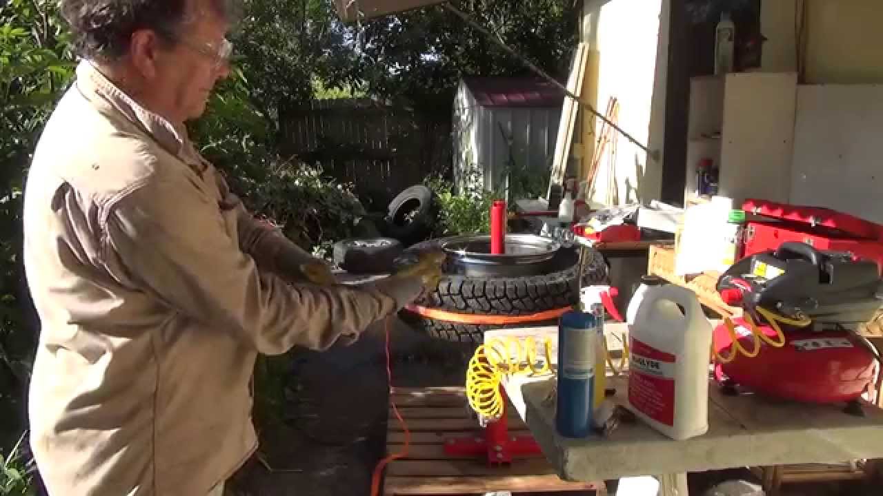 Mount Tire with starter fluid YouTube