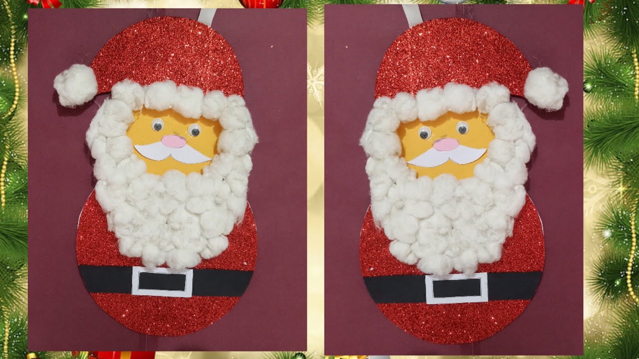 Santa Claus Wall Hanging from CD/Christmas Decoration Ideas/DIY Santa