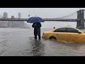 Live NYC Walking Commute: Heavy Rains / Winds in Manhattan (the man gets very wet) - Dec 18, 2023