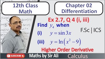 12th math | Exercise 2.7 , Q 4 | higher order derivatives |Punjab boards