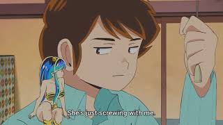 Ataru-san: My head isn't a sofa for you, Lum!!!  ^_^  'Urusei Yatsura 2022' - うる星やつら