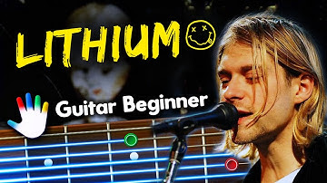 Lithium Guitar Lessons for Beginner Nirvana Tutorial | How To Play Chords + Backing Track Songs,Tabs