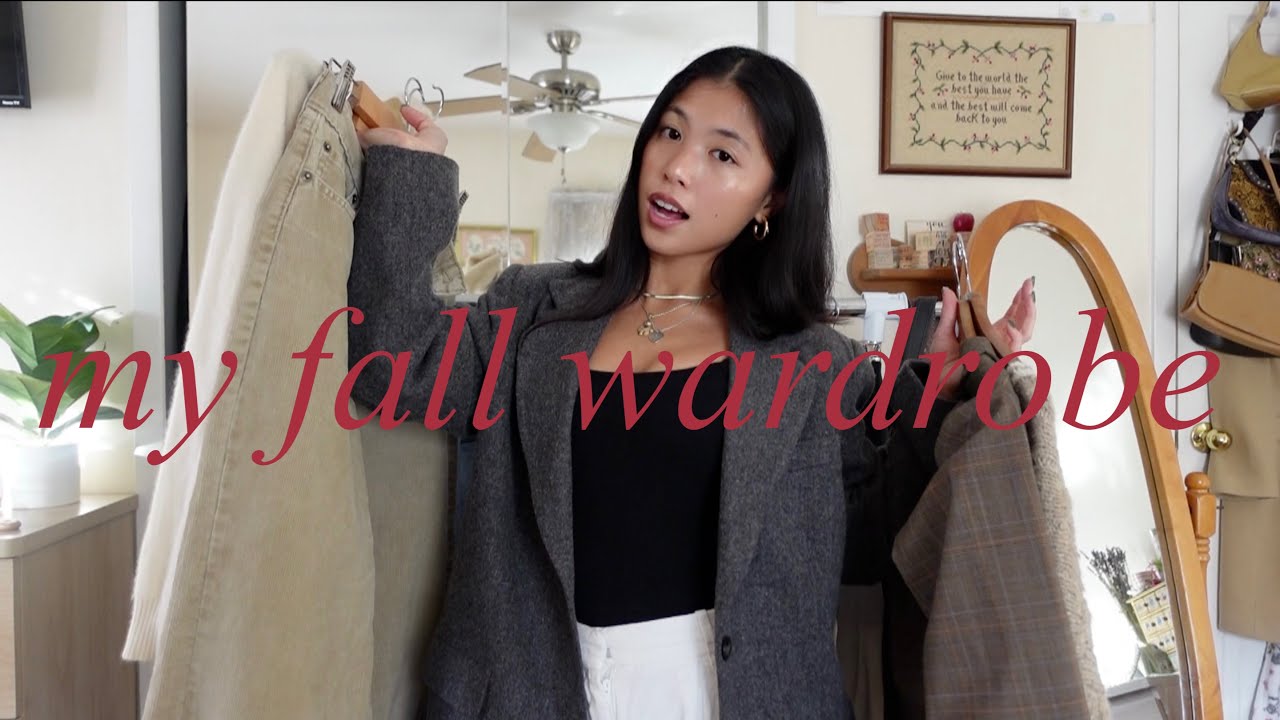 my fall wardrobe | fav thrifted/basics pieces for fall - YouTube