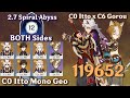 C6 Gorou for C0 Arataki Itto Mono Geo Comp DESTROY 2.7 Spiral Abyss BOTH Sides Floor 12 9 Star Clear