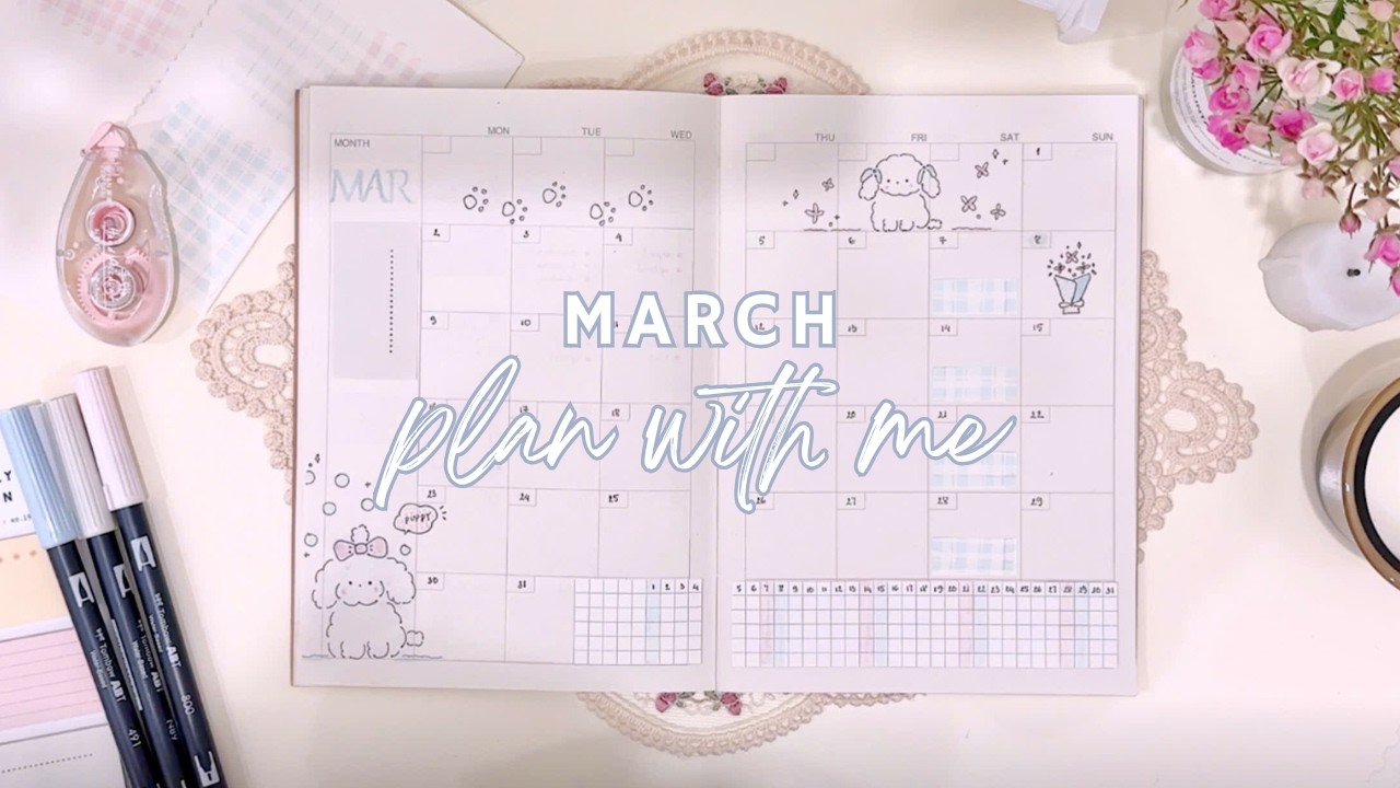 🐶🐾 MARCH 2026 Plan With Me | Muji Planner Setup | Lên kế hoạch tháng 3