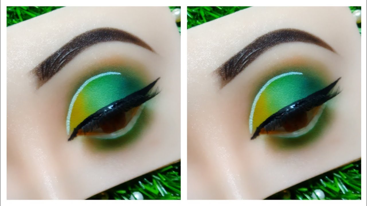 Bridal Green Eye Makeup Tutorial💚💚/Eyeshadow Practice On Dummy