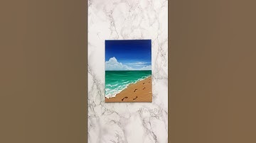 “By the Shore” Easy painting idea for beginners #paintingtutorial #art #seascape #beach