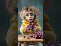 Cute Monkey Eating Grapes