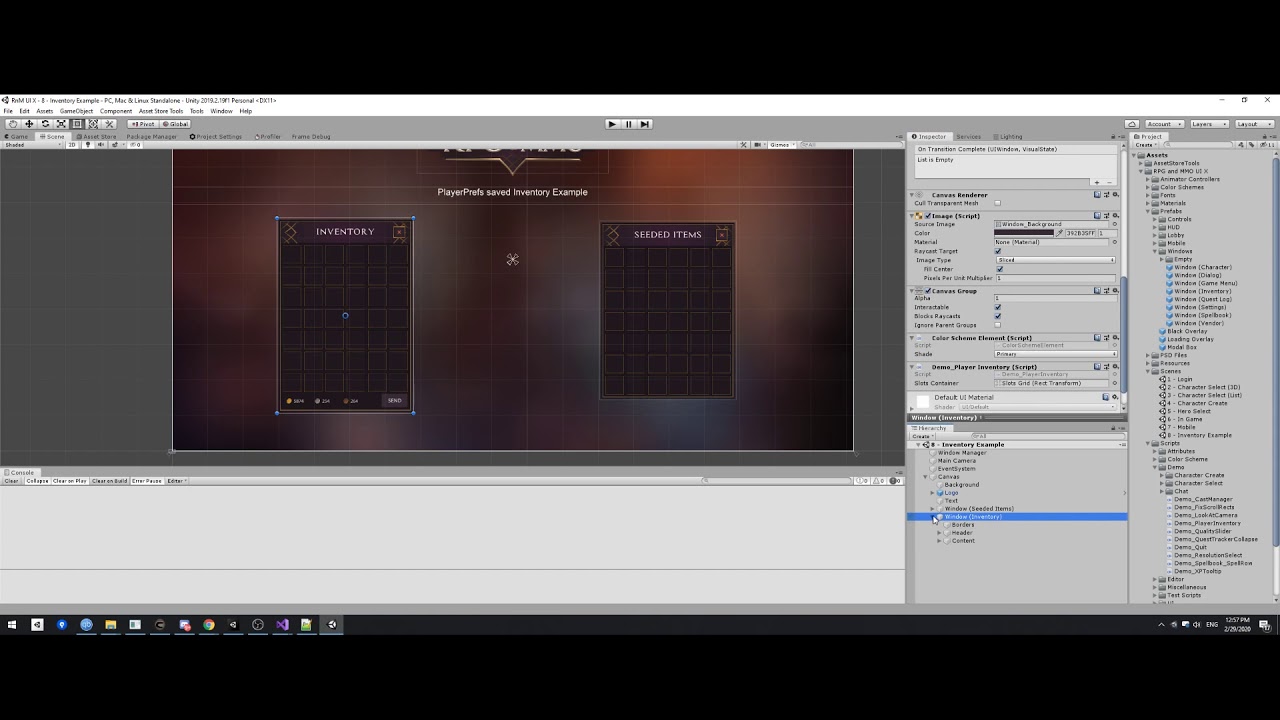 Player Inventory Screen Examples Player Prefs saved Inventory Example - YouTube