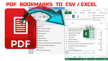 How to export selected or all pdf bookmarks to a csv file / excel file