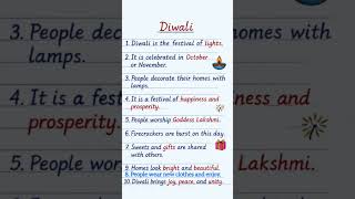 Diwali 10 Lines | Beautiful Handwriting | Festival of Lights for Students