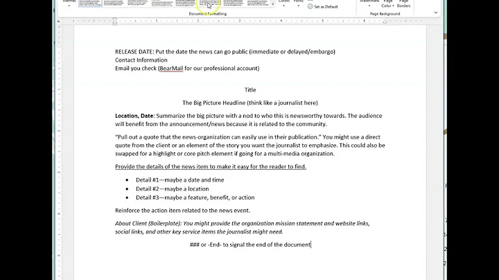 Making a Press Release Template for Public Relations