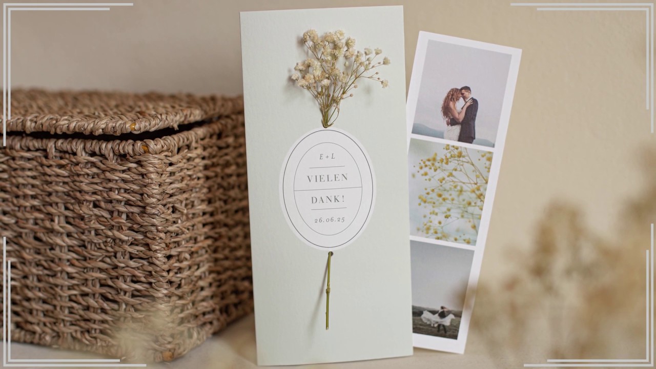 Originelle Hochzeitseinladung mit Trockenblumen selbst gestalten | DIY |  Cotton Bird - YouTube