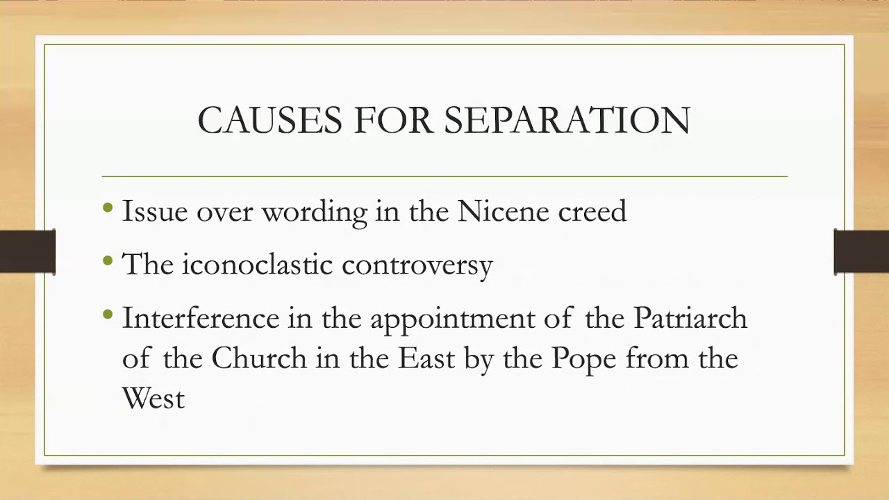 The Separation of the Western and Eastern Church - YouTube