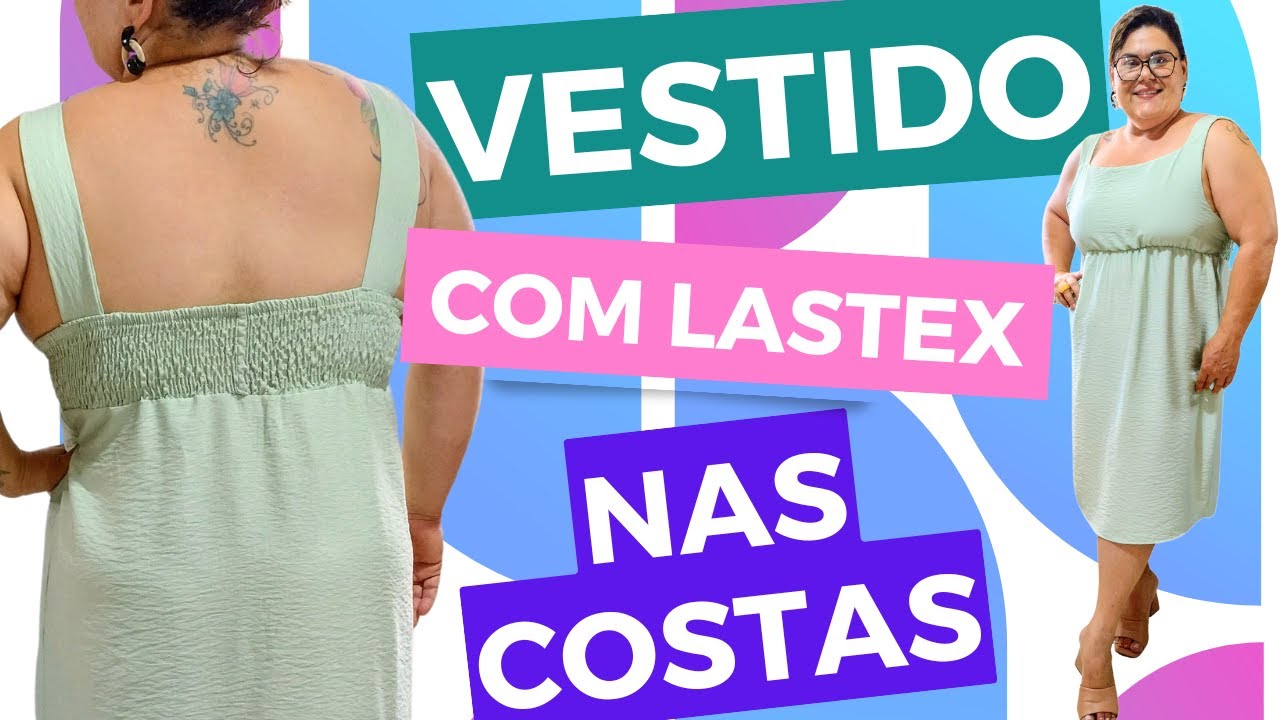 VESTIDO DE ALÇA COM LASTEX NA PARTE DAS COSTAS - FÁCIL DE FAZER - PARA INICIANTES NA COSTURA