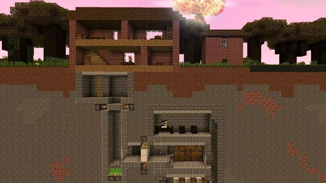 Подземный дом в майнкрафте схема