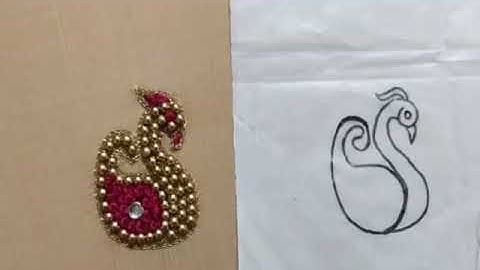 Peacock motif | filling and trace | Aari trace | Aari work