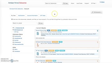 Publishing Datasets in Dataverse