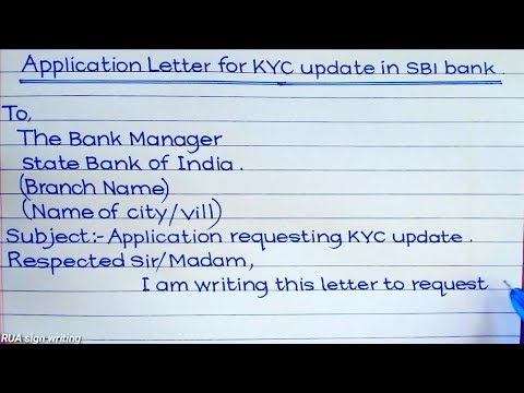 application letter for kyc update in sbi bank