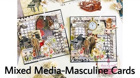Mixed Media Masculine Cards for Dress My Craft | Step By Step | Ruchi’s Crafeteria