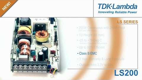 TDK-Lambda LS Series single-output, power supplies increase to 200W