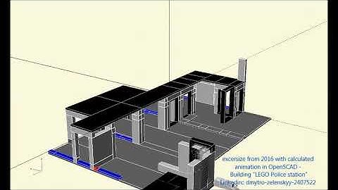 calculated animation in OpenSCAD - LEGO "Police station"