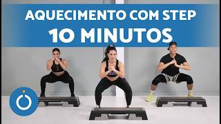 AQUECIMENTO BÁSICO usando STEP (10 minutos) 🥵 Aula de Step em Casa