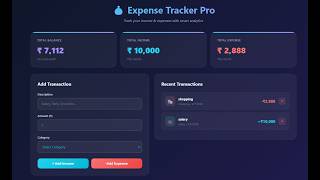 Expense Tracker | HTML, CSS & JavaScript | Local Storage Finance Dashboard @codesgirl96