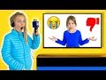 Amelia  avelina kids pretend play being a youtube interviewer