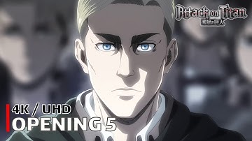 Attack on Titan - Opening 5 【Shoukei to Shikabane no Michi】 4K / UHD Creditless | CC
