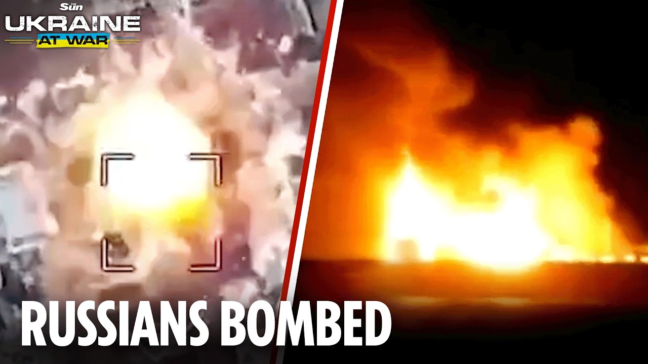 War jets BOMB Russian positions in Ukrainian forest & Putin's sanctioned tanker burns in drone hit