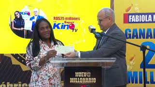 Leidsa Entrega 25 Millones A La Ganadora Del Súper Kino Tv