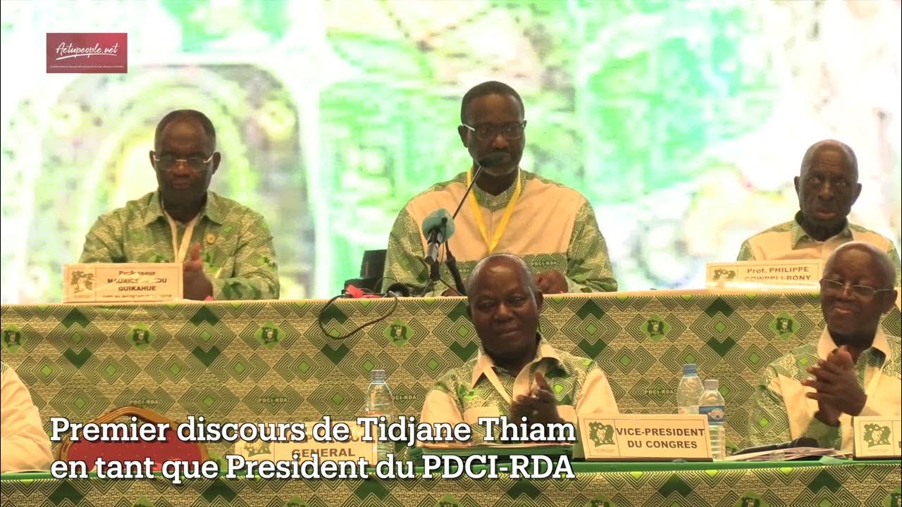 Tidjane ThiamPremier Discours Nous devons être prêts pour l'élection