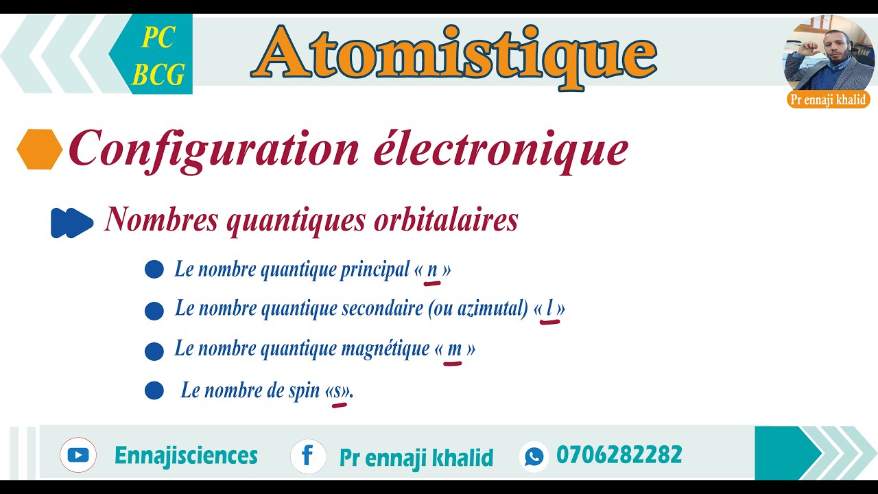 Configuration électronique les nombres quantiques