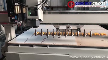 Máy CNC Router 1 Đầu Thay Dao Tự Động Tích Hợp Cụm Khoan Gia Công Khoan Phay Xẻ Rãnh Hiệu Quả