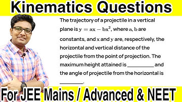 The trajectory of a projectile in a vertical plane is y=ax−bx2 , where a, b are constants | JEE