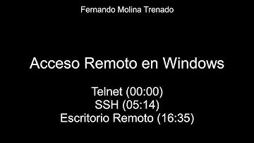 Acceso remoto en Windows Telnet/SSH/Escritorio Remoto