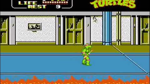 Teenage Mutant Ninja Turtles II - The Arcade Game for NES Video Walkthrough Part 1