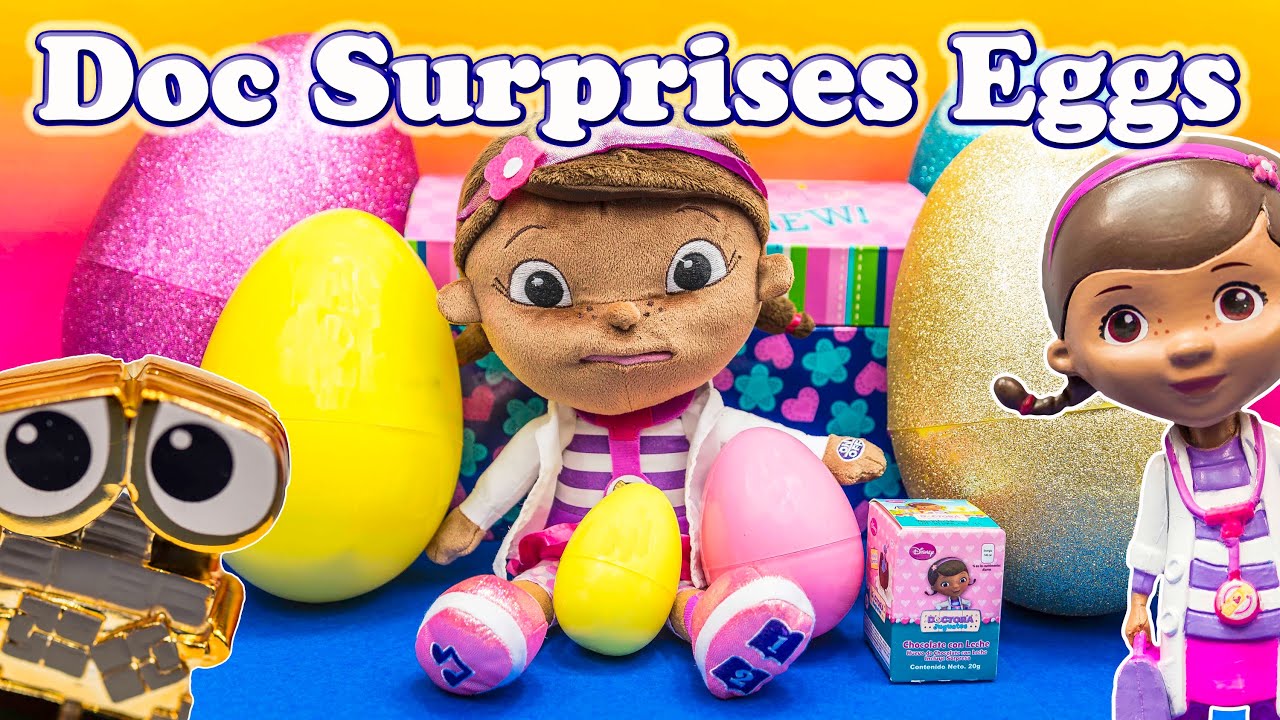 Opening Doc McStuffins Surprise Eggs with Gold Wikkeez toys