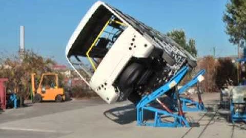 Busz borulásvizsgálat EGB 66.01 (1) / Bus roll-over test ECE R66.01 (1)