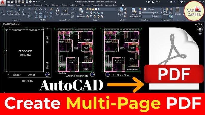 How to create a multi-page pdf in AutoCAD - YouTube