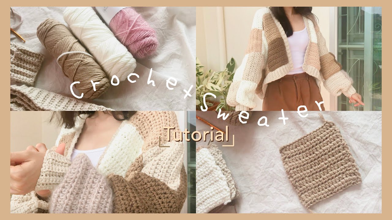 Crochet Sweater | minimal シเสื้อคลุมไหมพรมโครเชต์ ♥︎🍂 [ENG SUB]